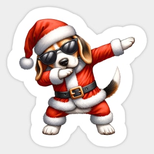 Christmas Beagle Dog Dabbing Dance Sticker